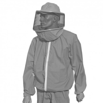 Two Piece Bee Suit with Square Folding Veil (White)